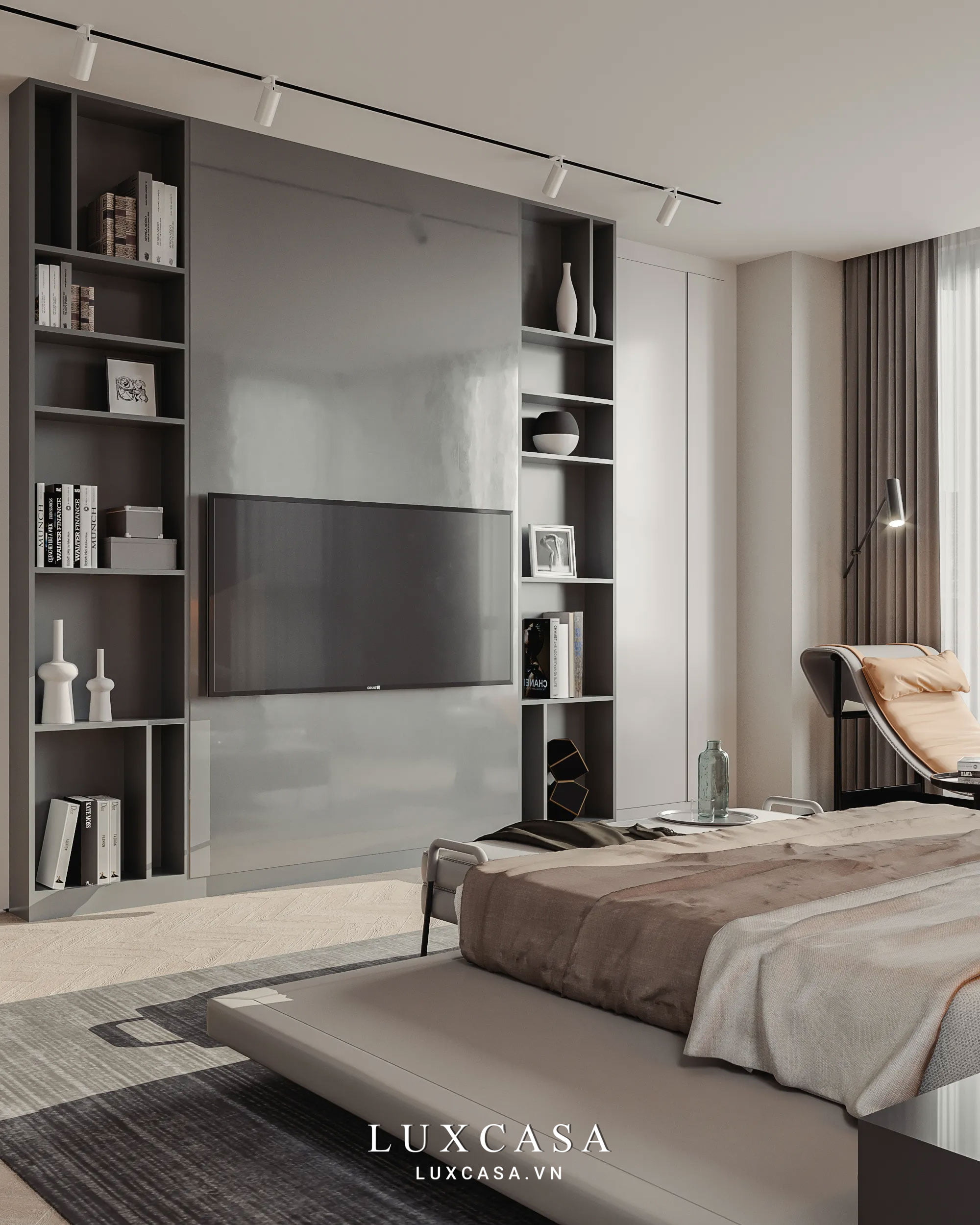 Một góc phòng ngủ căn hộ penhouse