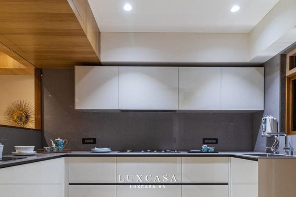 Phòng bếp chung cư gỗ