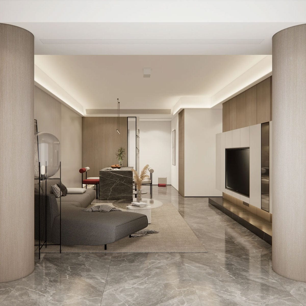 Mẫu thiết kế nội thất chung cư tối giản sang trọng NCC76 1 Thiết kế nội thất chung cư tối giản