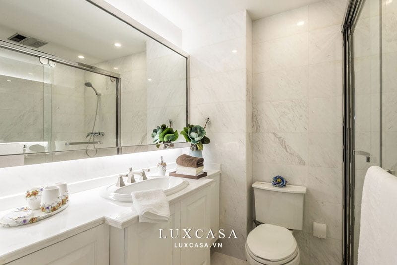 Phòng tắm chung cư Tân cổ nhà chú Thái