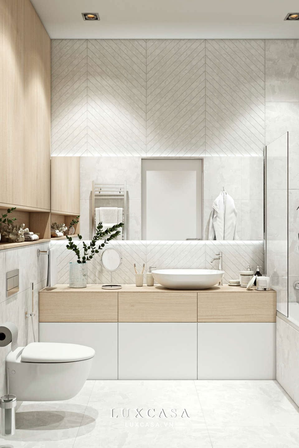 Thiết kế nội thất chung cư 3PN hiện đại 10 Phòng tắm chung cư 3PN