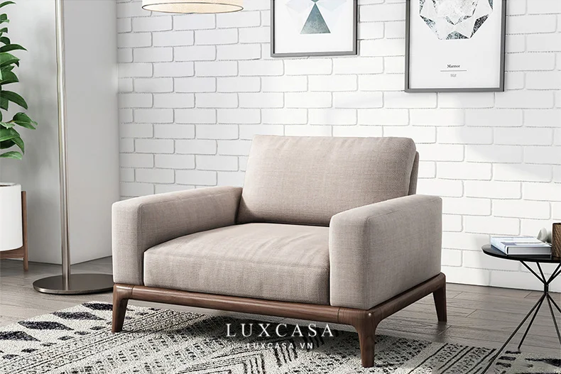 sofa gỗ bọc nỉ sg15