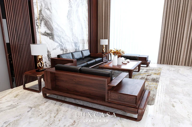 ghế sofa gỗ óc chó SG02