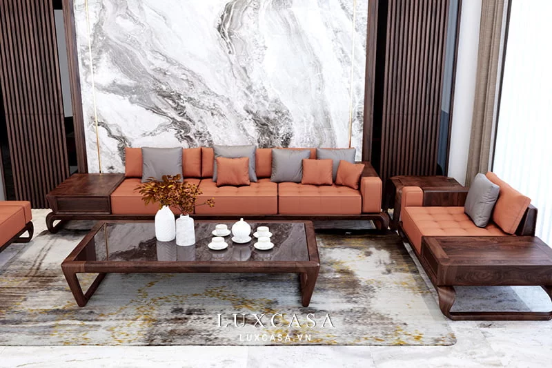 Bộ sofa gỗ óc chó SG03