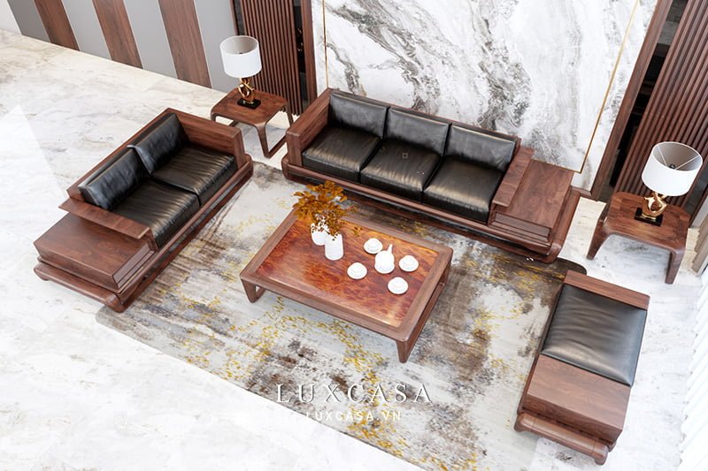 ghế sofa gỗ óc chó SG02