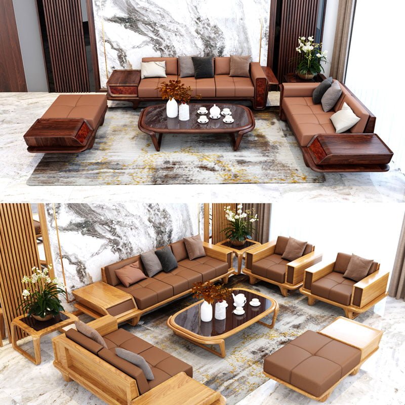 Bộ sofa gỗ tự nhiên