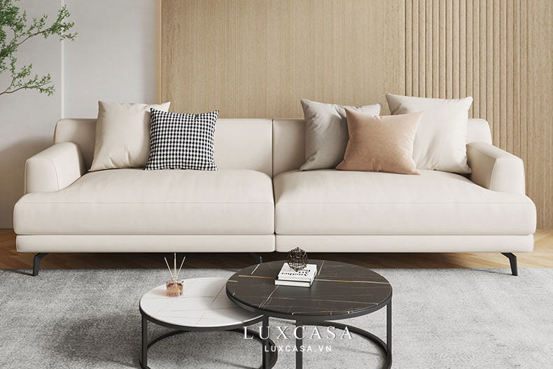 sofa nỉ màu be SN12