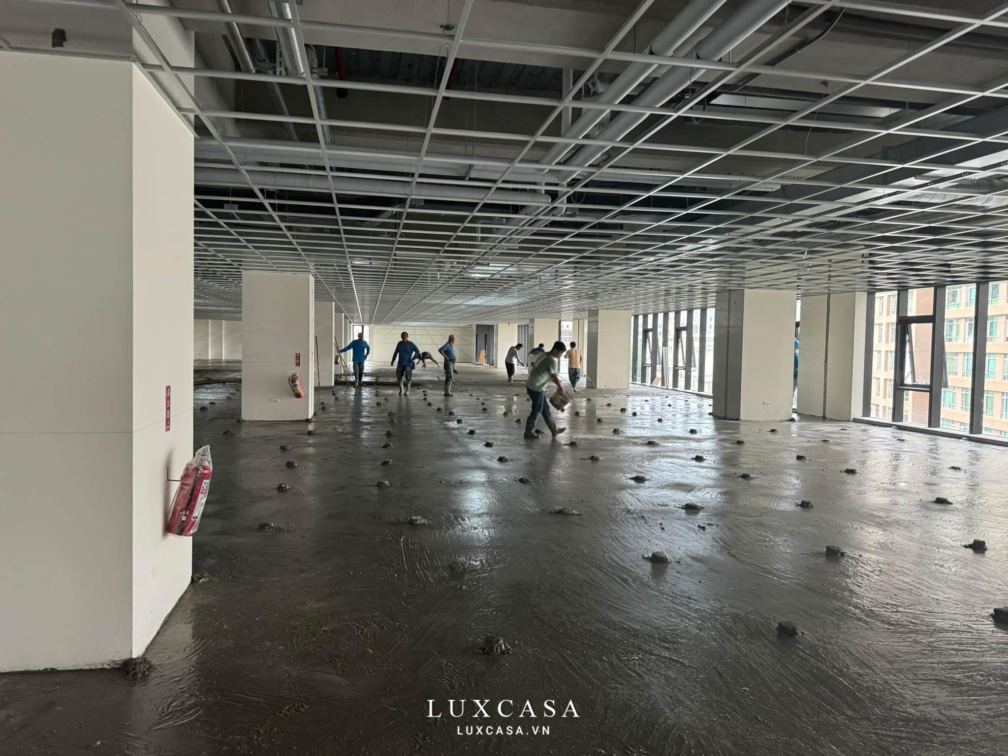 Thi công cán nền chạy điện