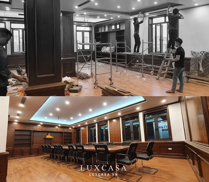 Thi công phòng họp công ty may Việt Thắng