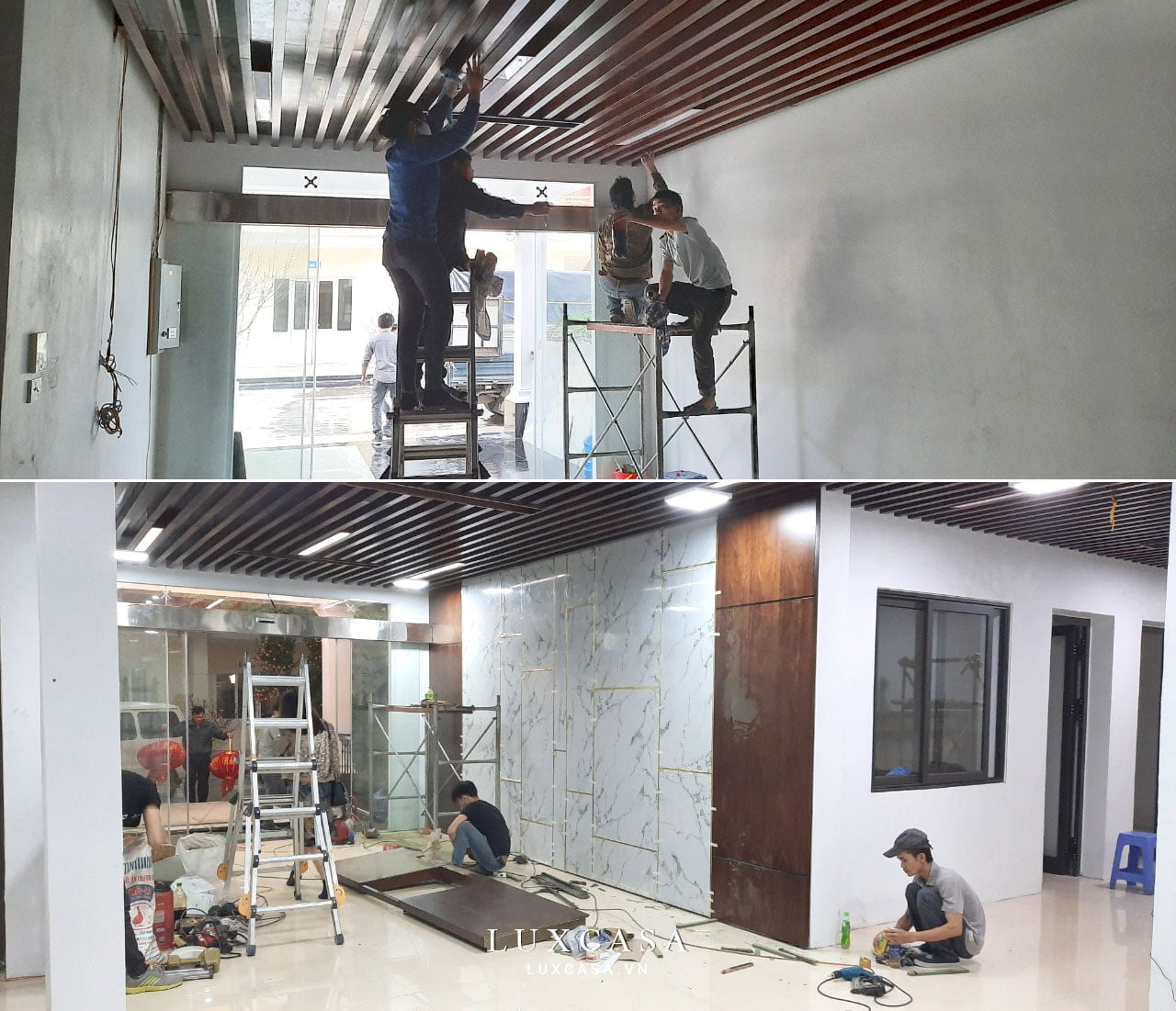 Thi công trần vách văn phòng