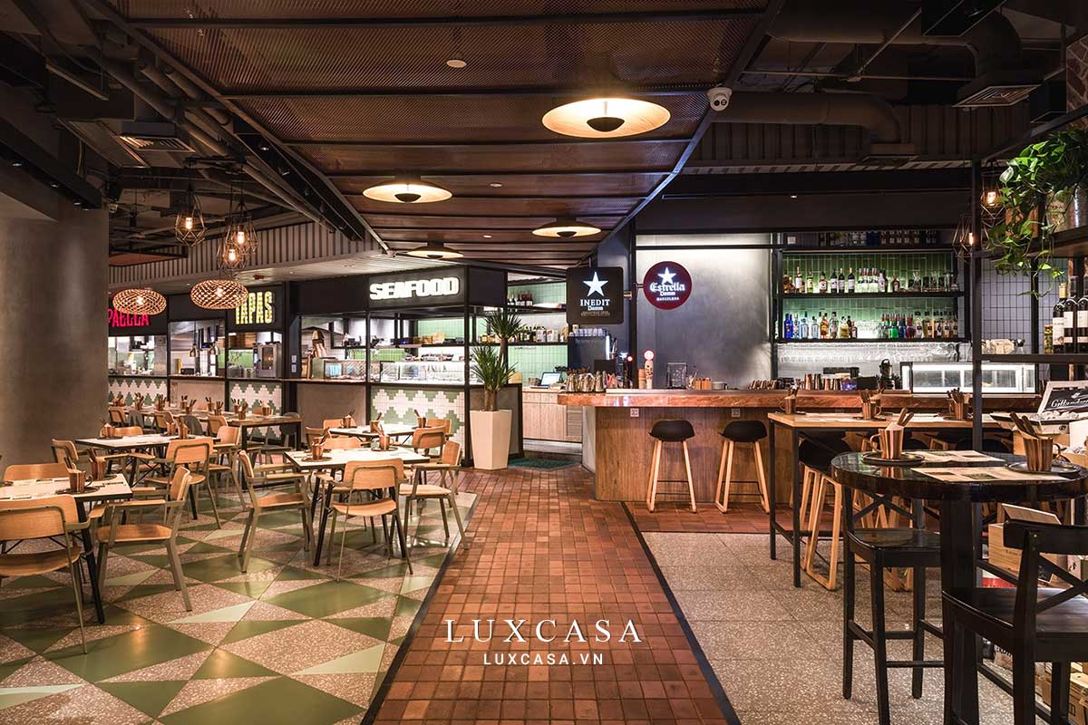 Thiết kế nội thất nhà hàng cao cấp mixed buffet