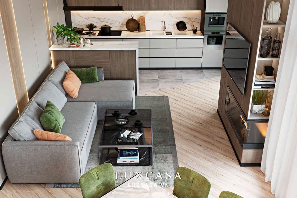 Thiết kế nội thất phòng khách chung cư 3PN