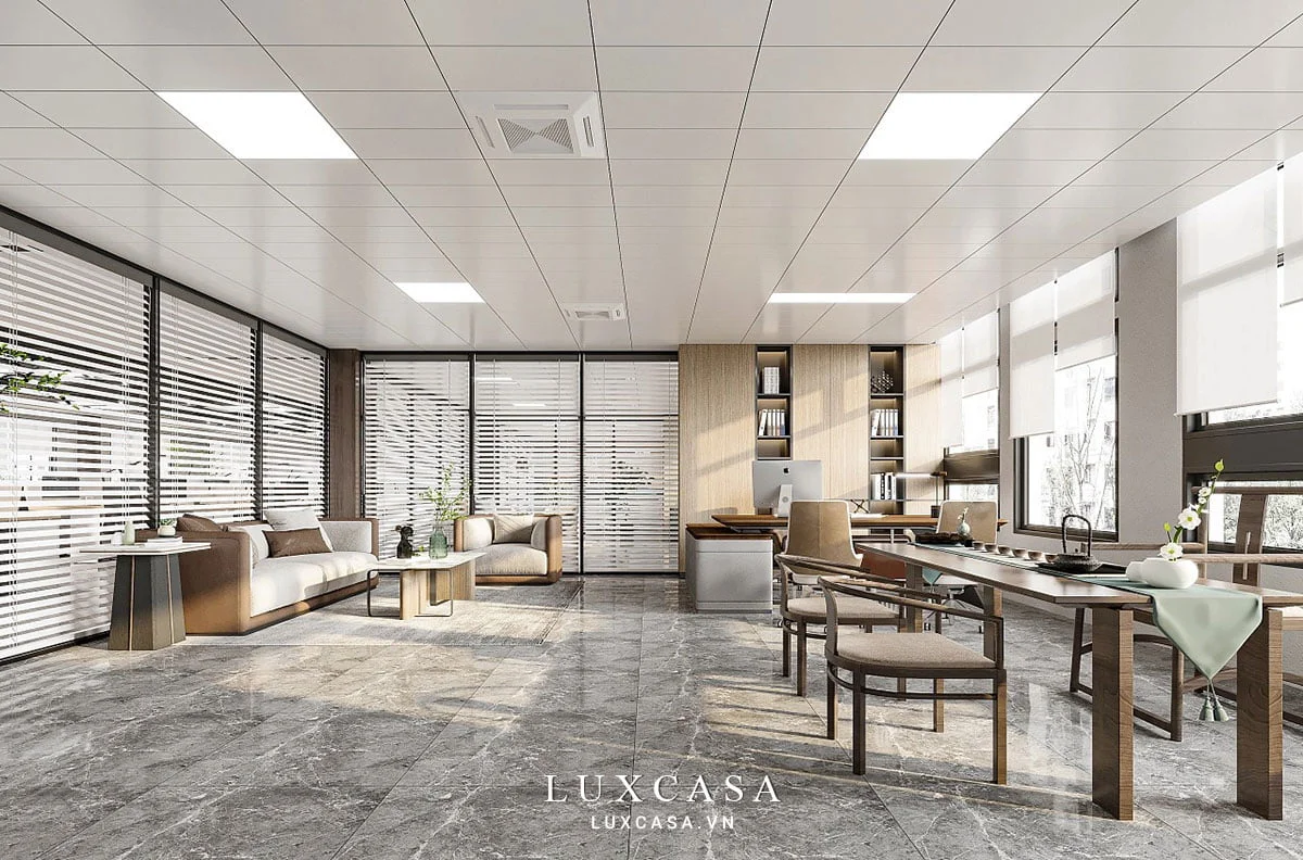 Thiết kế nội thất văn phòng phong cách tối giản