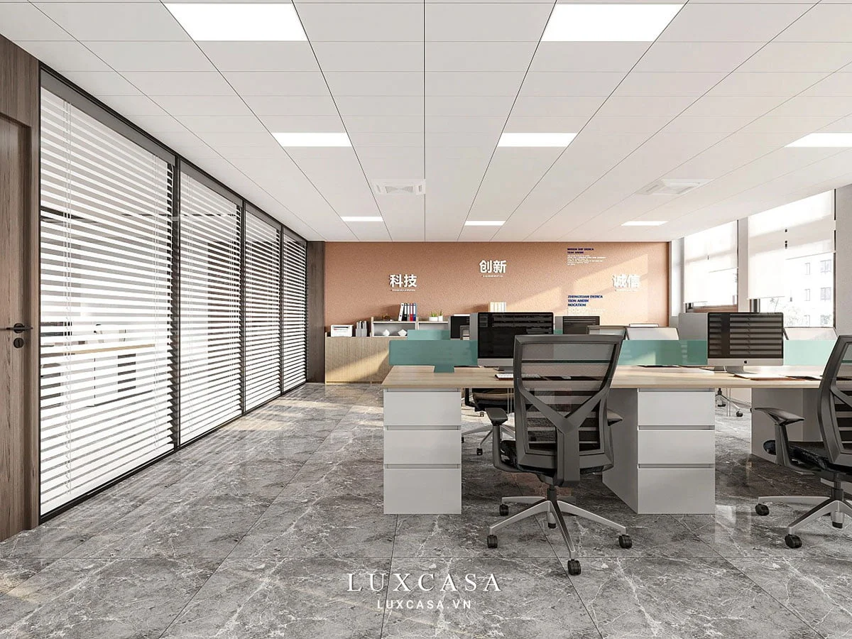 Thiết kế nội thất văn phòng phong cách tối giản