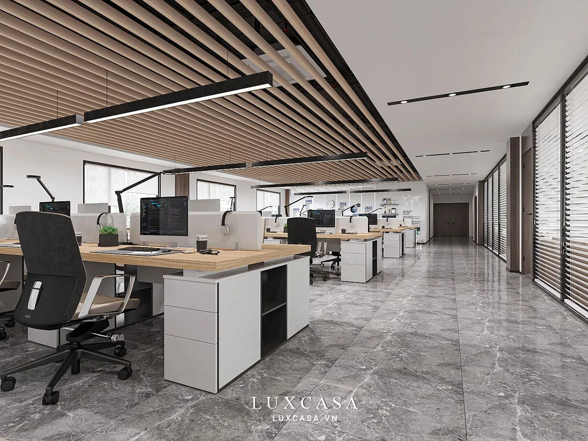 Thiết kế nội thất văn phòng phong cách tối giản