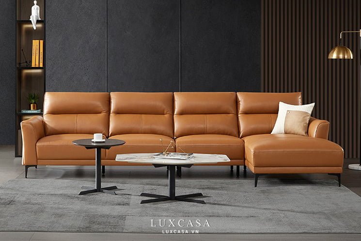 Sofa màu vàng da bò sang chảnh SD611