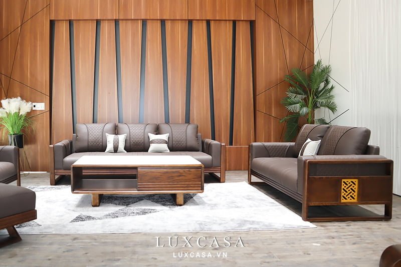 Sofa văng gỗ phù hợp văn phòng SG11