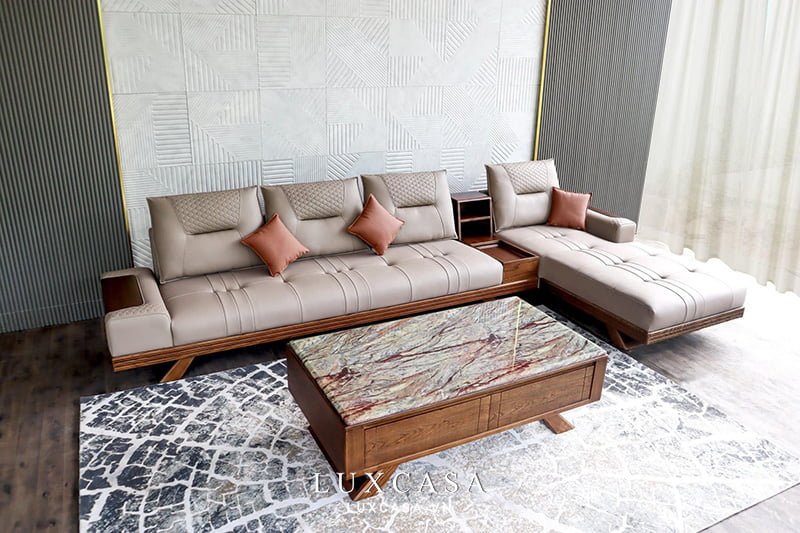 Ghế sofa gỗ chữ L SG06