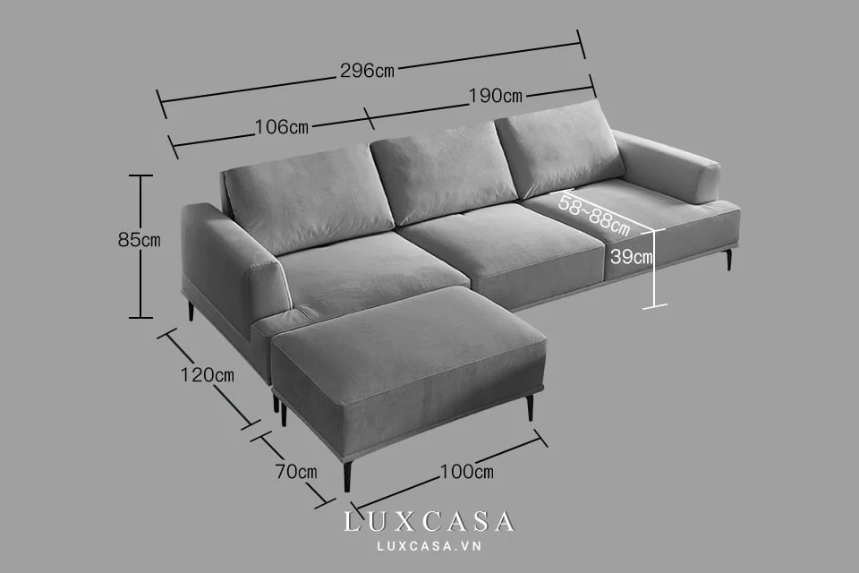 kích thước tiêu chuẩn sofa